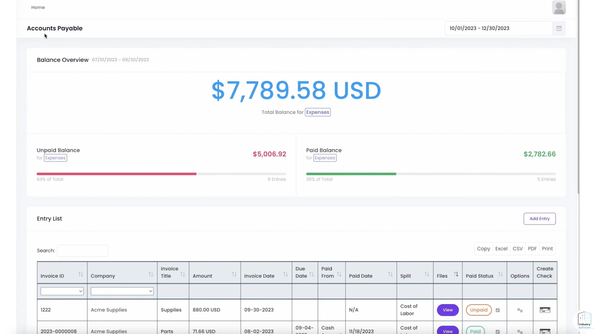 Structured AP Invoice Entry