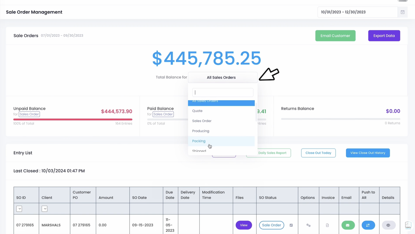 Advanced Sales Order Ledger